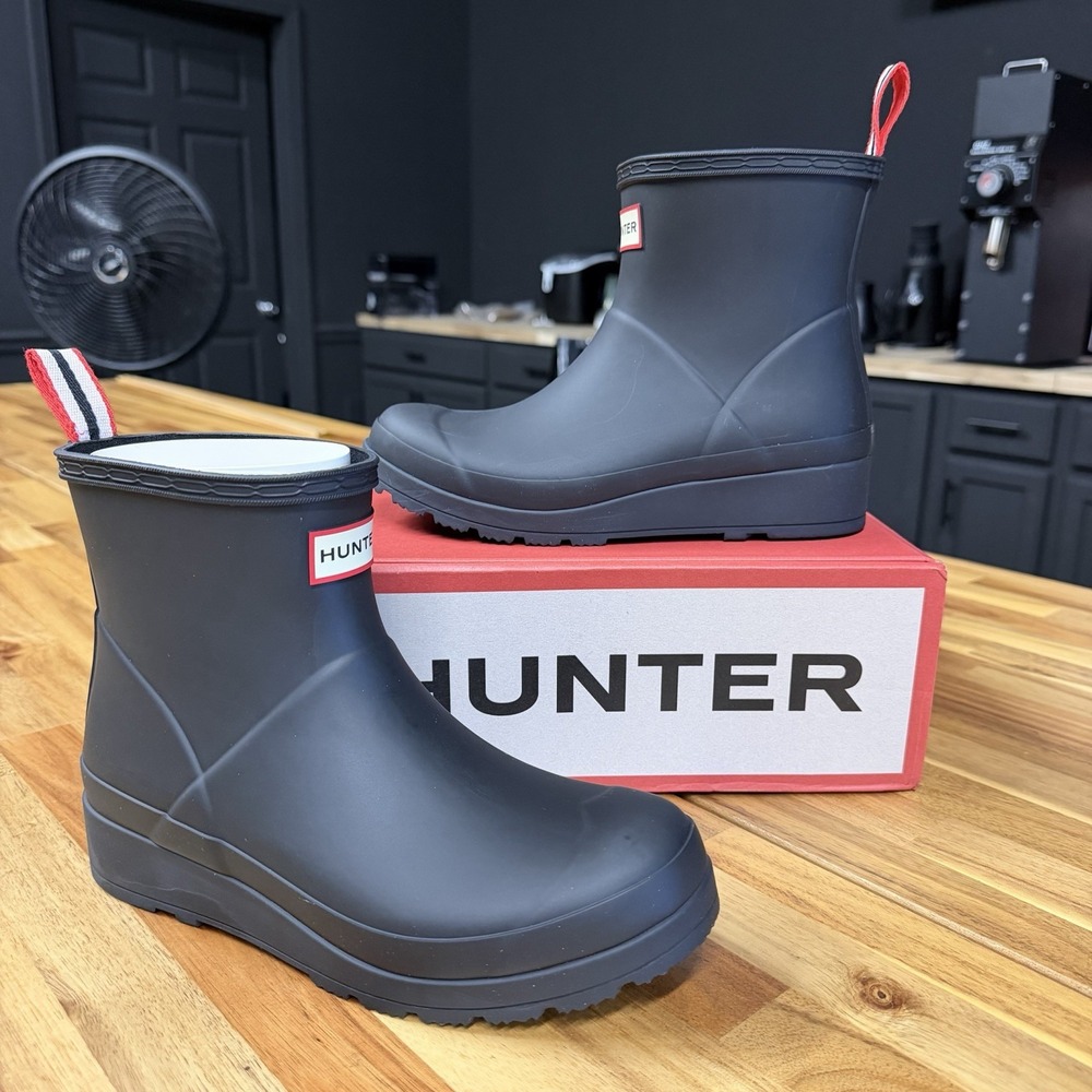 Hunter Women's Play Short Rain Boots Black Size 6